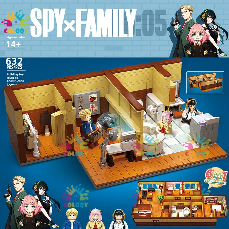 인기 애니메이션 아르니아 스파이 x 가족 거실 빌딩 블록, 미니 액션 피규어 하우스 브릭 장난감, 어린이 크리스마스 선물
