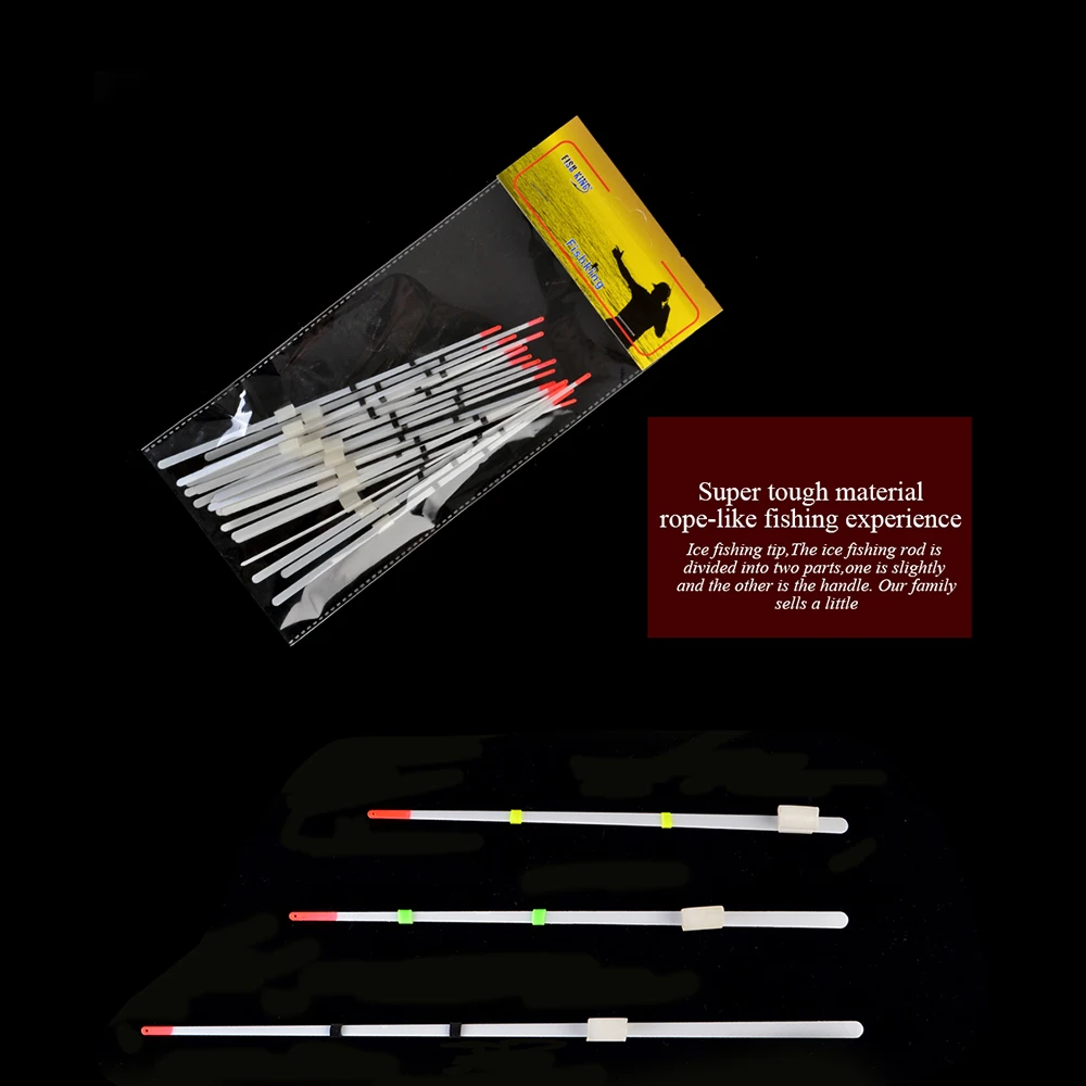 FISH KING 겨울 얼음 낚싯대 상단 스테인리스 스틸 손잡이, 휴대용 야외 낚시 도구, 100mm-180mm, 팩당 5 개