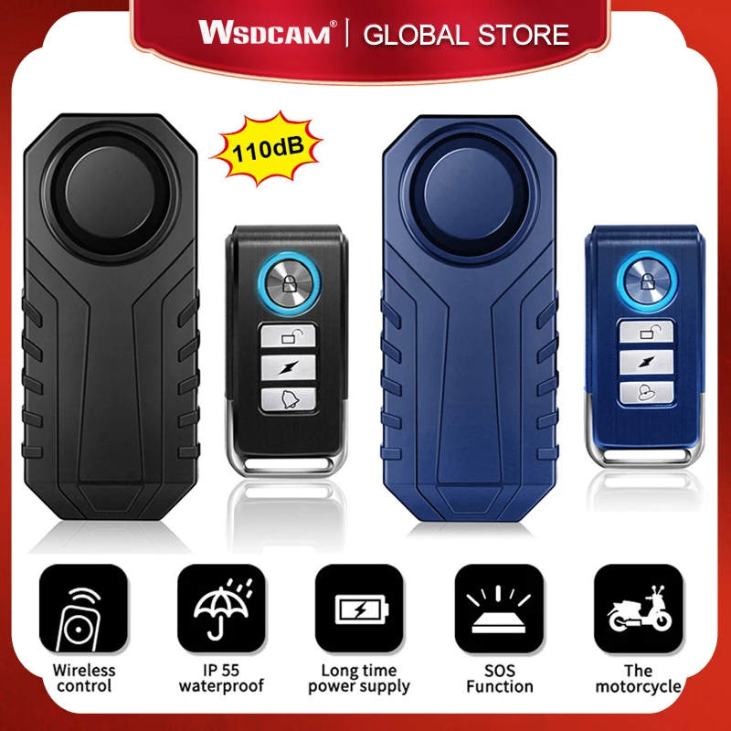 Wsdcam 무선 자전거 경보, 방수 도난 방지 경보 감지기, 리모컨 오토바이 스쿠터 보안 보호 title=Wsdcam 무선 자전거 경보, 방수 도난 방지 경보 감지기, 리모컨 오토바이 스쿠터 보안 보호