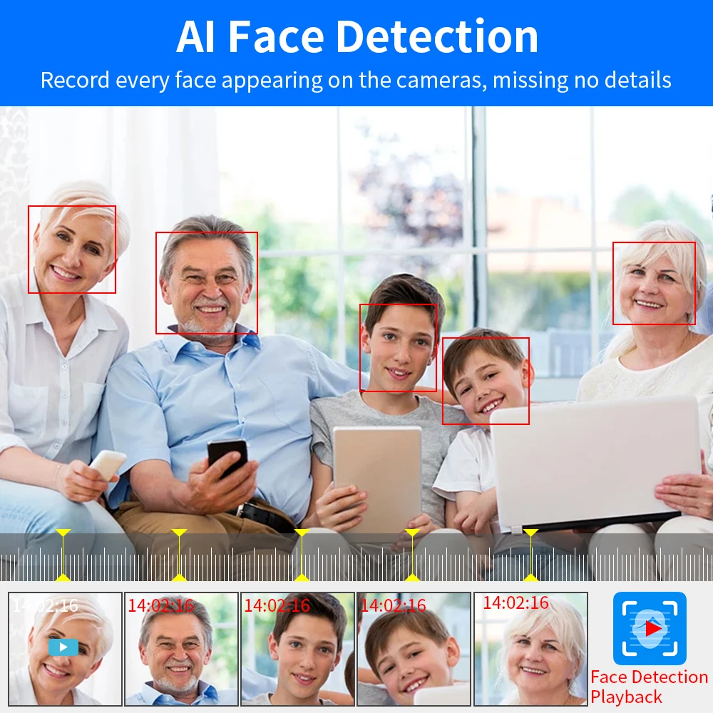 Hiseeu IP 보안 감시 카메라 얼굴 인식 CCTV 시스템, H.265 + 4CH 10CH 16CH POE NVR, 5MP 8MP 4K 오디오 비디오 레코더