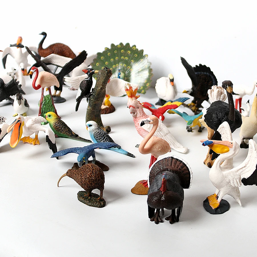 어린이용 시뮬레이션 대머리 독수리 부엉이 펠리칸 앵무새, 백조 새, 손으로 그린 모형 장난감, 수집 과학 교육 장난감