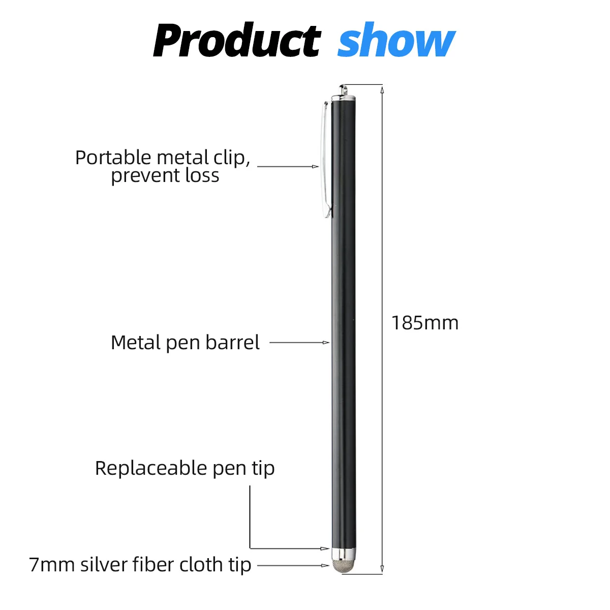 긴 스타일러스 펜, 정전식 태블릿 터치 스크린 펜슬, 아이폰, 삼성, 아이패드, 범용, 안드로이드 폰 드로잉 터치 펜슬, 18.5M