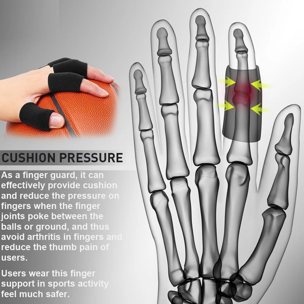 BraceTop 신축성 스포츠 손가락 슬리브, 관절염 지지대 손가락 가드, 야외 농구 배구 손가락 보호, 신제품, 10 개