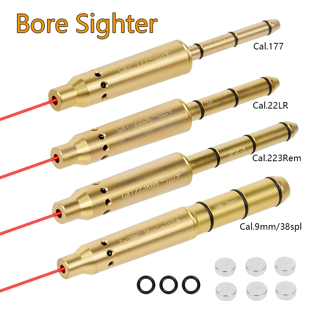 전술 보어 조준기 레이저 조준기 훈련, 9mm 22LR .177 총알 조준기 구경, 12GA, 20GA .223 .308, 5.45x39, 9x19mm 스냅 캡