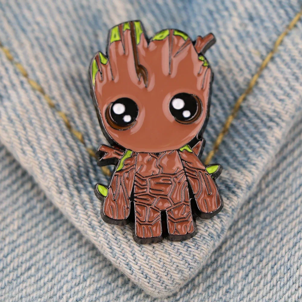 Marvel Groot Spiderman UniquePink Movies Loki Pin Iron Man Brooch for Clothes Bags Jean Tie Collar Pins Groot Badge Jewelry Gift