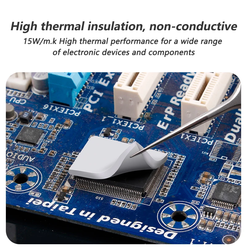 고품질 열 전도성 실리콘 패드, CPU 방열판 냉각, 21W/mK 100x100mm