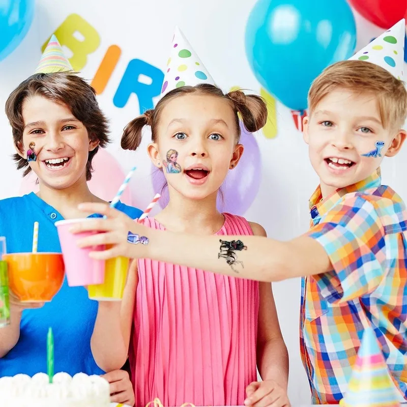 디즈니 공주 겨울왕국 문신 스티커, 어린이 생일 파티 장식, 안나 엘사 만화 스티커, 클래식 장난감, 어린이 선물