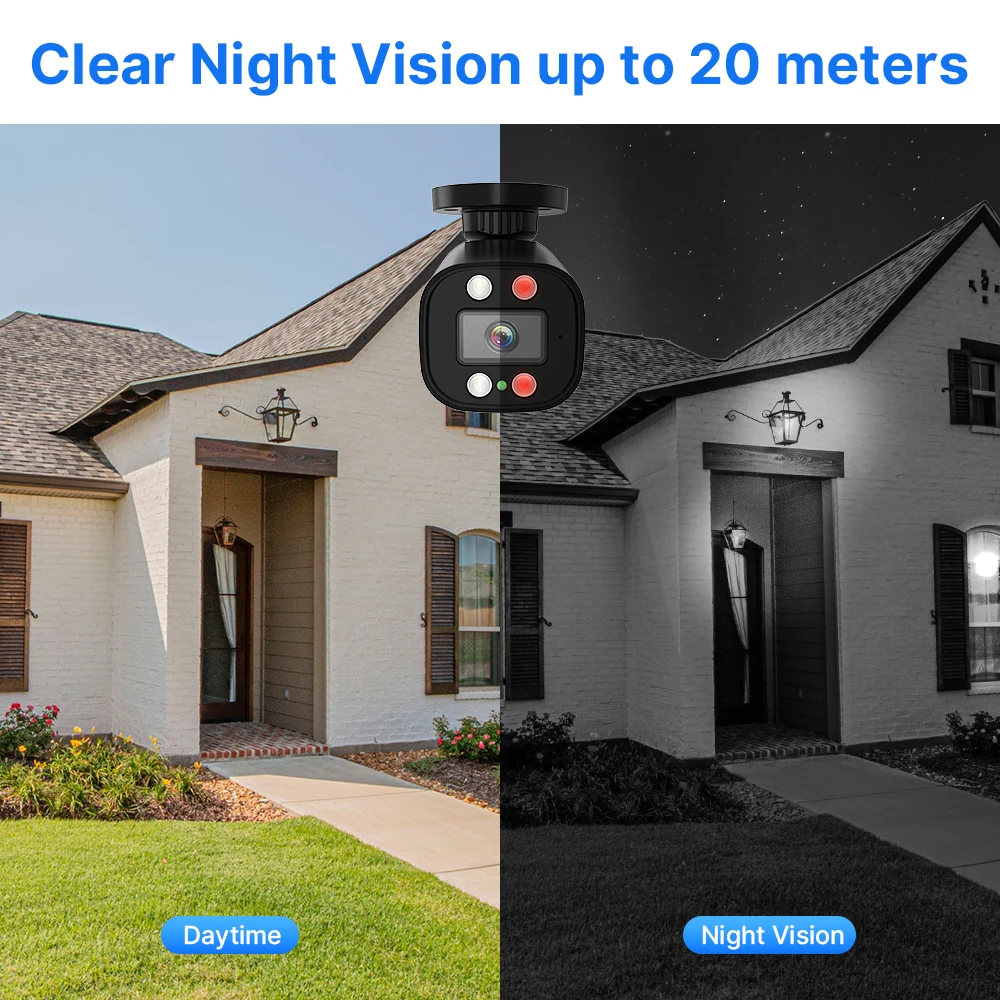 Hiseeu-5mp AHD CCTV 카메라, 야간 투시경 1080P 야외 보안 아날로그 캠 2K 비디오 감시 총알 카메라 AHD DVR 시스템