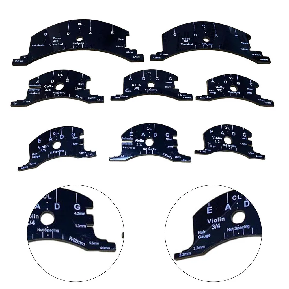 바이올린 다리 다기능 몰드 템플릿, 바이올린 다리 수리 참조 도구, 지판 스크레이퍼 제작 도구, 1/2 3/4 4/4