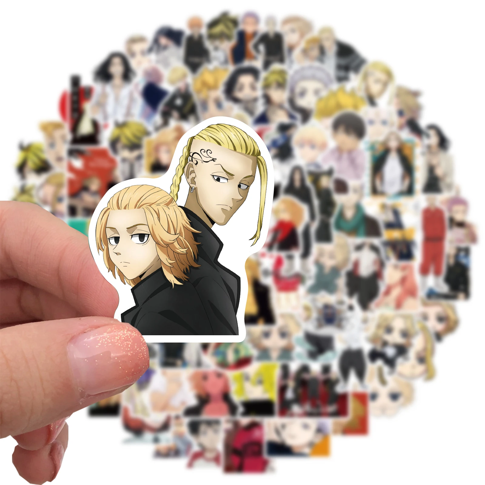 도쿄 리벤져스 일본 애니메이션 만화 스티커, 스케이트보드, 컴퓨터, 노트북, 자동차 데칼, 어린이 장난감, 50 개, 100 개
