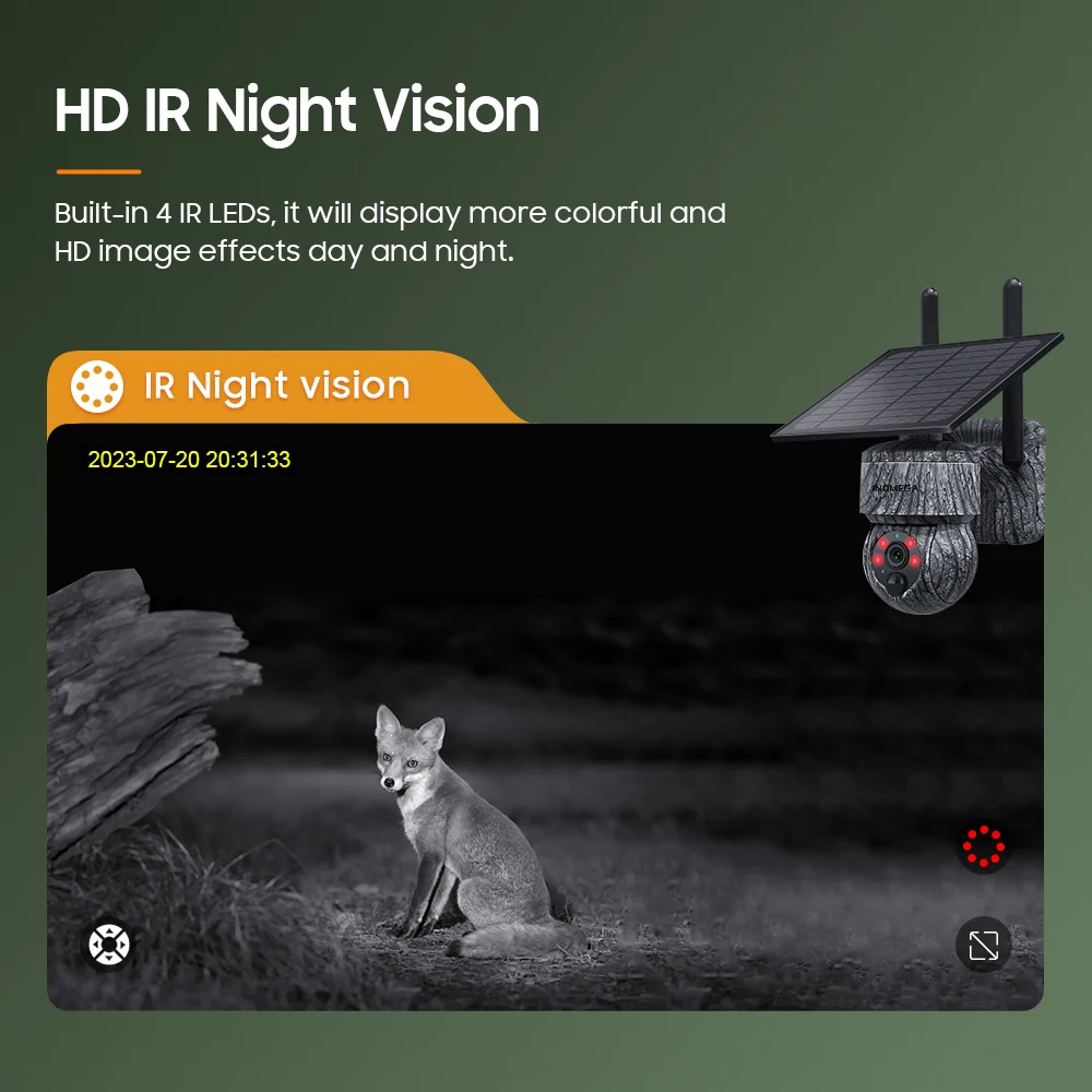 INQMEGA 와이파이 무선 PTZ 솔라 카메라, 4G SIM, 태양 전지 패널 포함, 양방향 오디오 보안 보호, CCTV 카메라 배터리 캠, 5MP 4MP