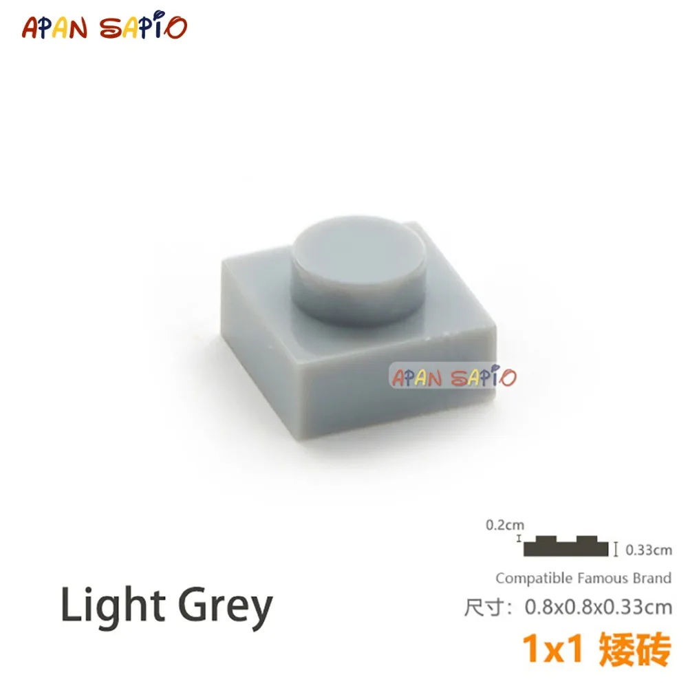 DIY 블록 빌딩 벽돌 얇은 1x1 교육용 조립 장난감 어린이용, 3024 호환 크기, 100 개/묶음