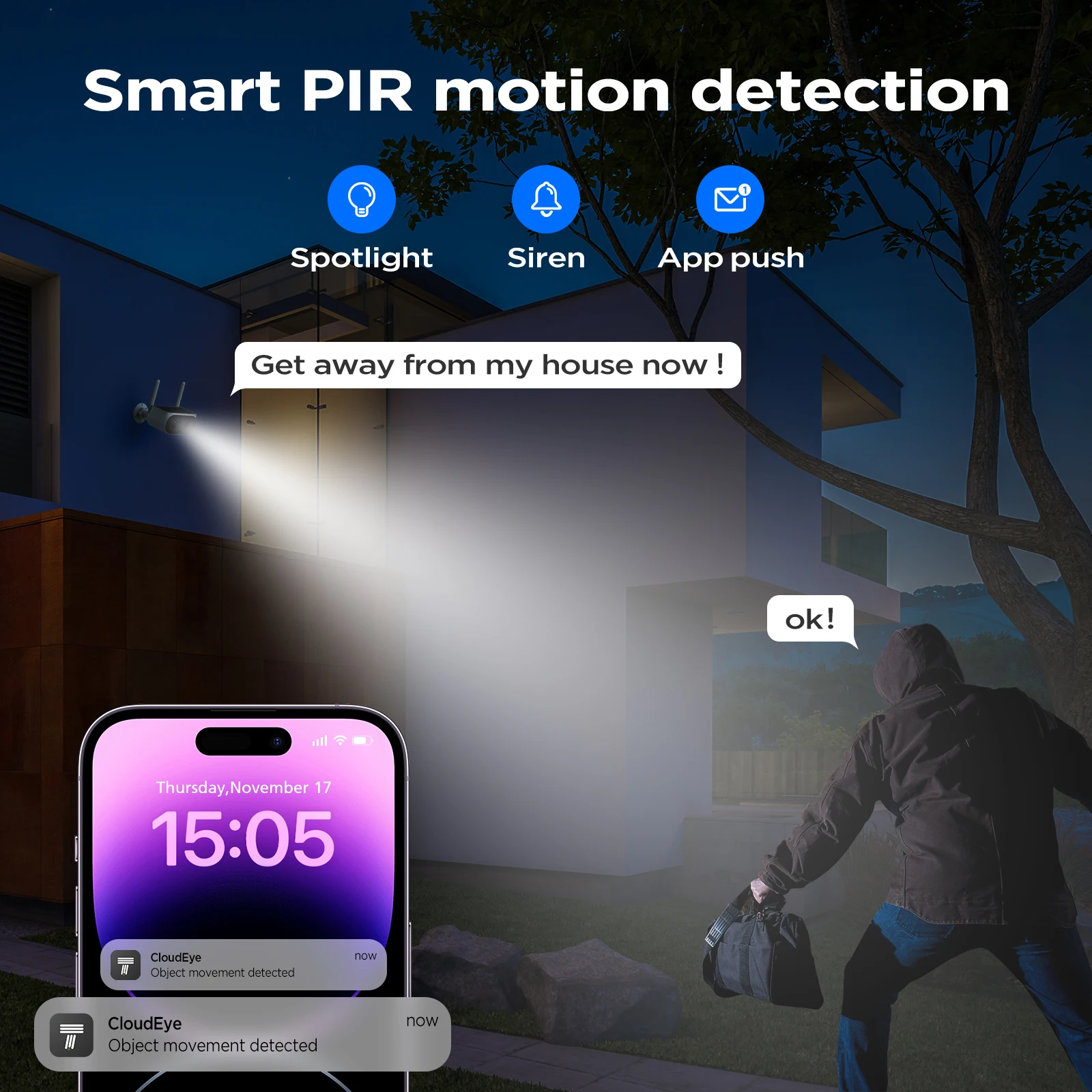 4MP 와이파이 태양광 카메라 8000mAh 충전식 배터리 PIR 감지 야외 감시 태양광 구동 카메라 보안 보호