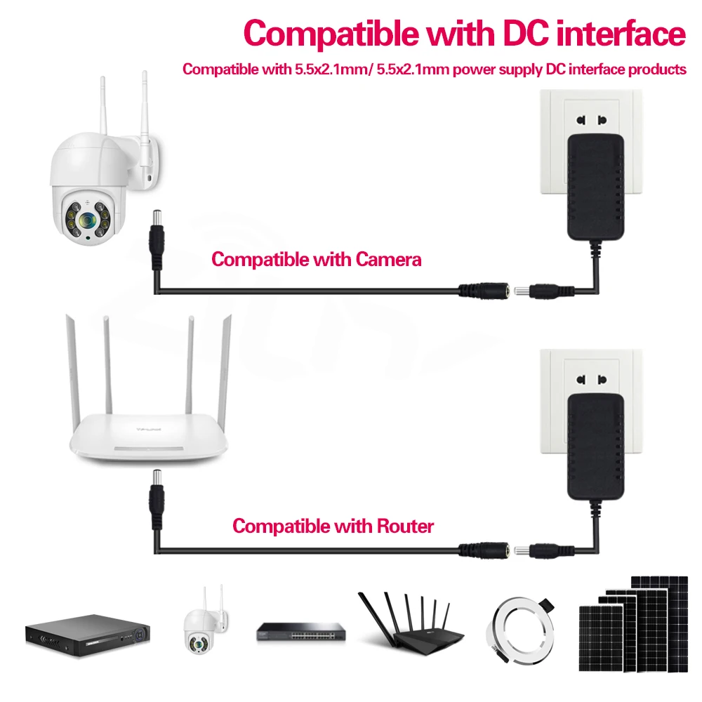 CCTV 카메라용 DC 플러그 연장 코드, 5 미터 DC 12 V 전원, 5.5mm x 2.1mm, 12 볼트 연장 케이블