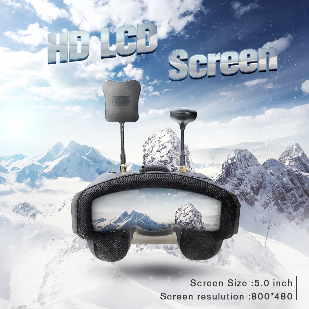 Eachine RC 모델용 배터리 포함 비디오 헤드셋, HD DVR 다이버시티 FPV 고글, EV800D, 5.8G, 40CH, 5 인치, 800x480