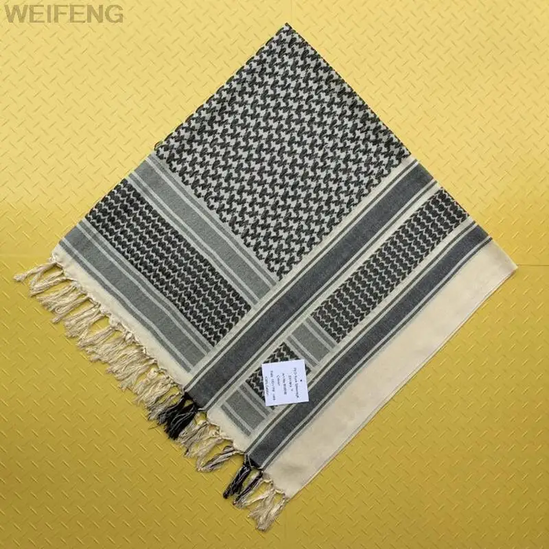 전술 아랍 Keffiyeh Shemagh 코튼 스카프, 겨울 숄, 목 워머 커버, 헤드 랩, 방풍, 하이킹, 캠핑 스카프, 남녀공용