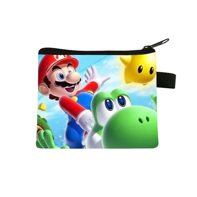 슈퍼 마리오 브라더스 동전 지갑, 만화 게임 폴리에스터 지갑, 패션 카와이 애니메이션 거치대 미니 키 코니스 보관 가방, 어린이 선물