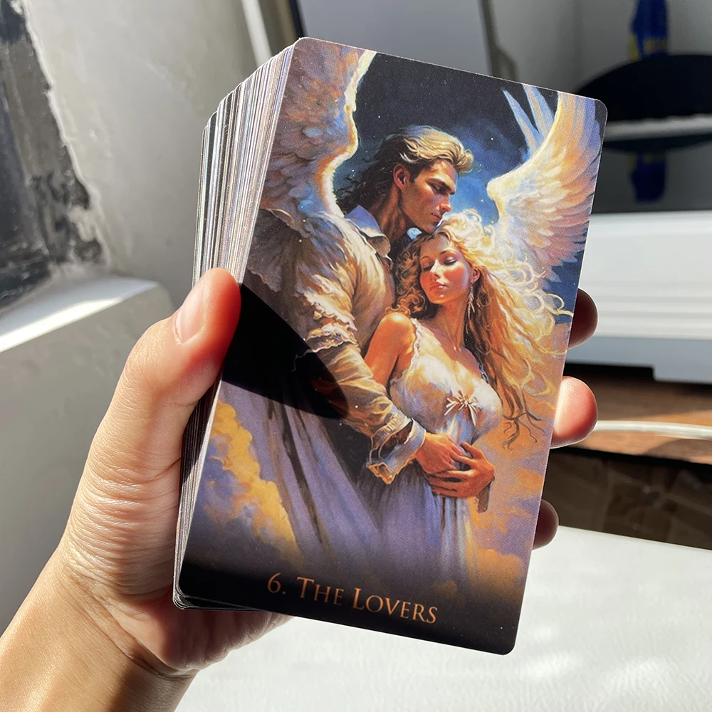 초보자용 타로 카드, 종이 안내서, 선지자 예언, 오라클 점술 타로 영어 버전, 350 GSM 종이, 12x7cm