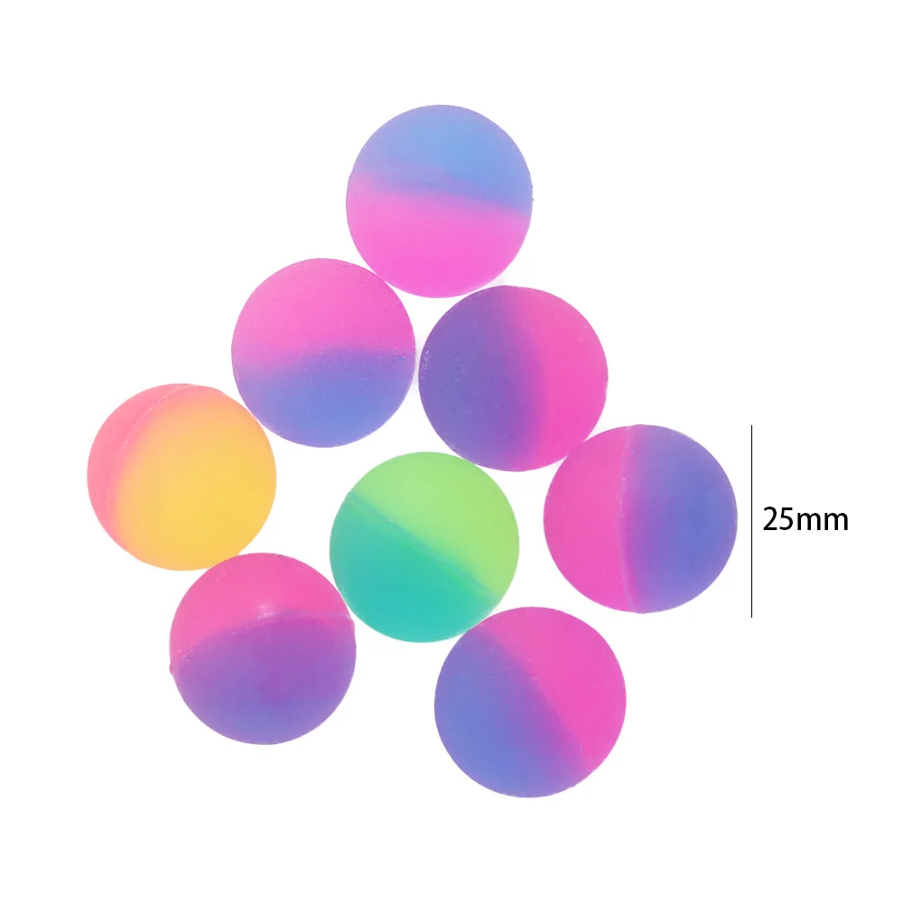 어린이 교육 야외 스포츠 손 눈 조정 탄력 공, 2 색 프로스트 장난감 공, 에어 바운스 재미있는 장난감, 25mm, 10 개