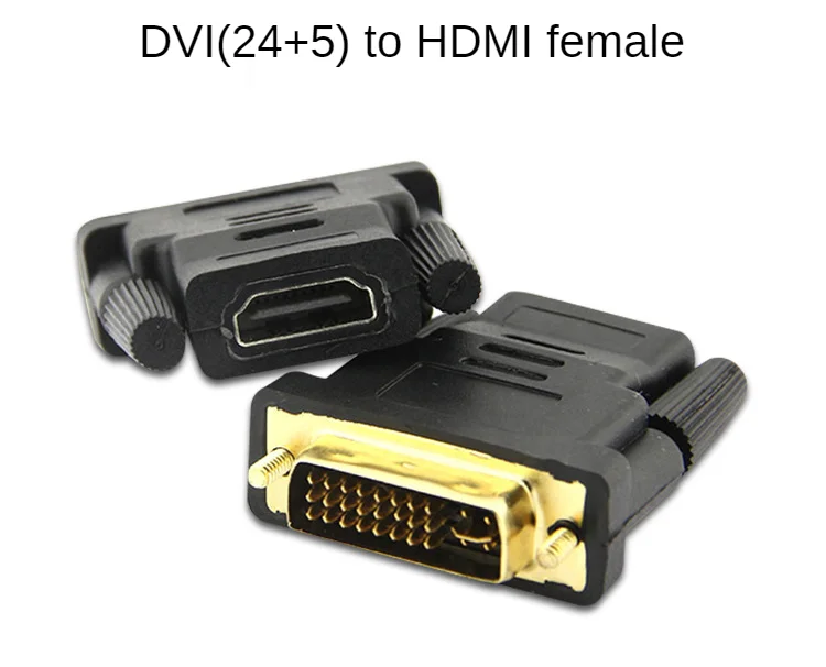 DVI 24 + 5-어댑터 케이블 도금 플러그 수-암 HDMI 호환-DVI 케이블 변환기, HDTV 프로젝터 모니터용 1080P