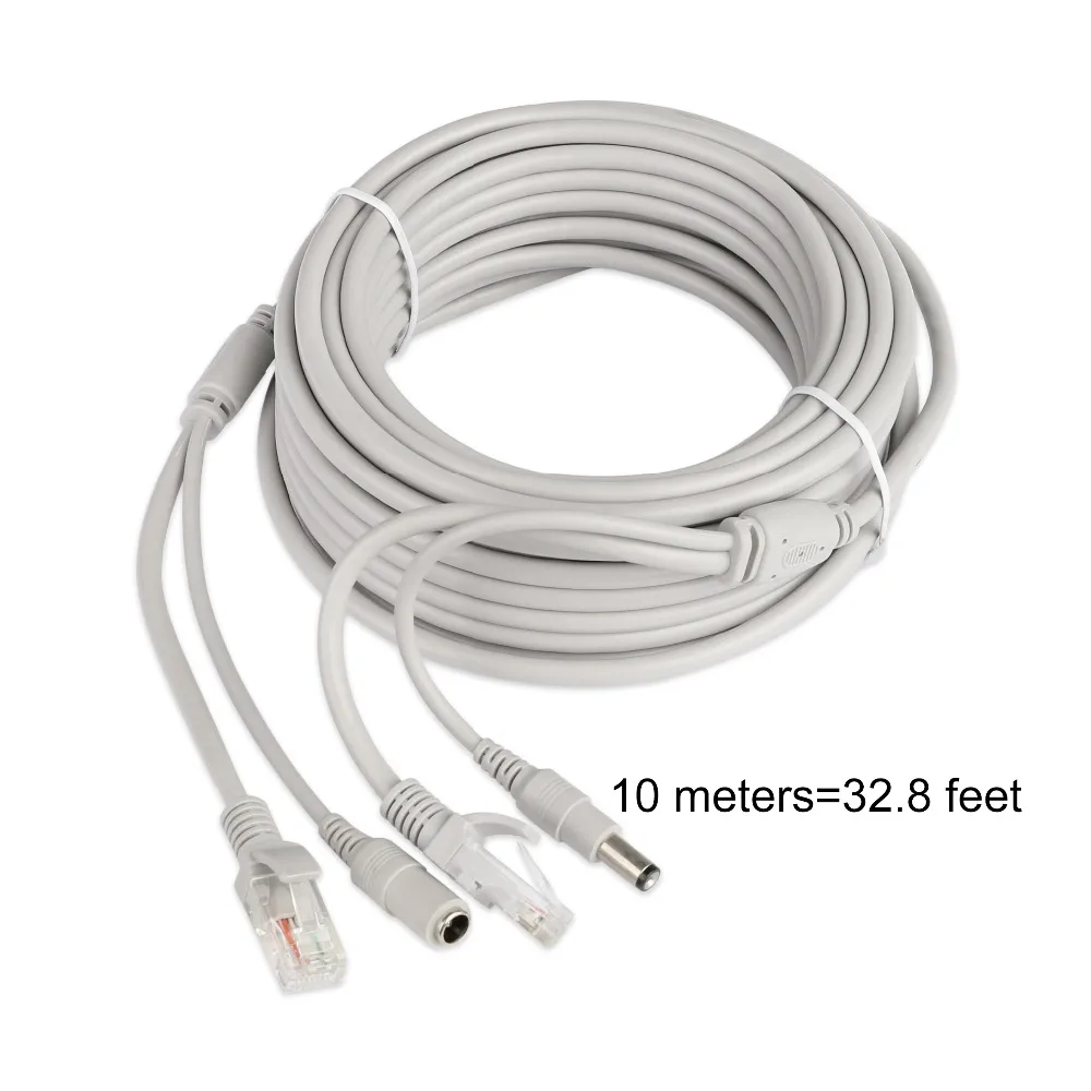 CCTV 네트워크 IP 카메라용 전원 랜 케이블 코드 네트워크 케이블, RJ45 + DC 12V, 30m, 20m, 15m, 10m, 5m