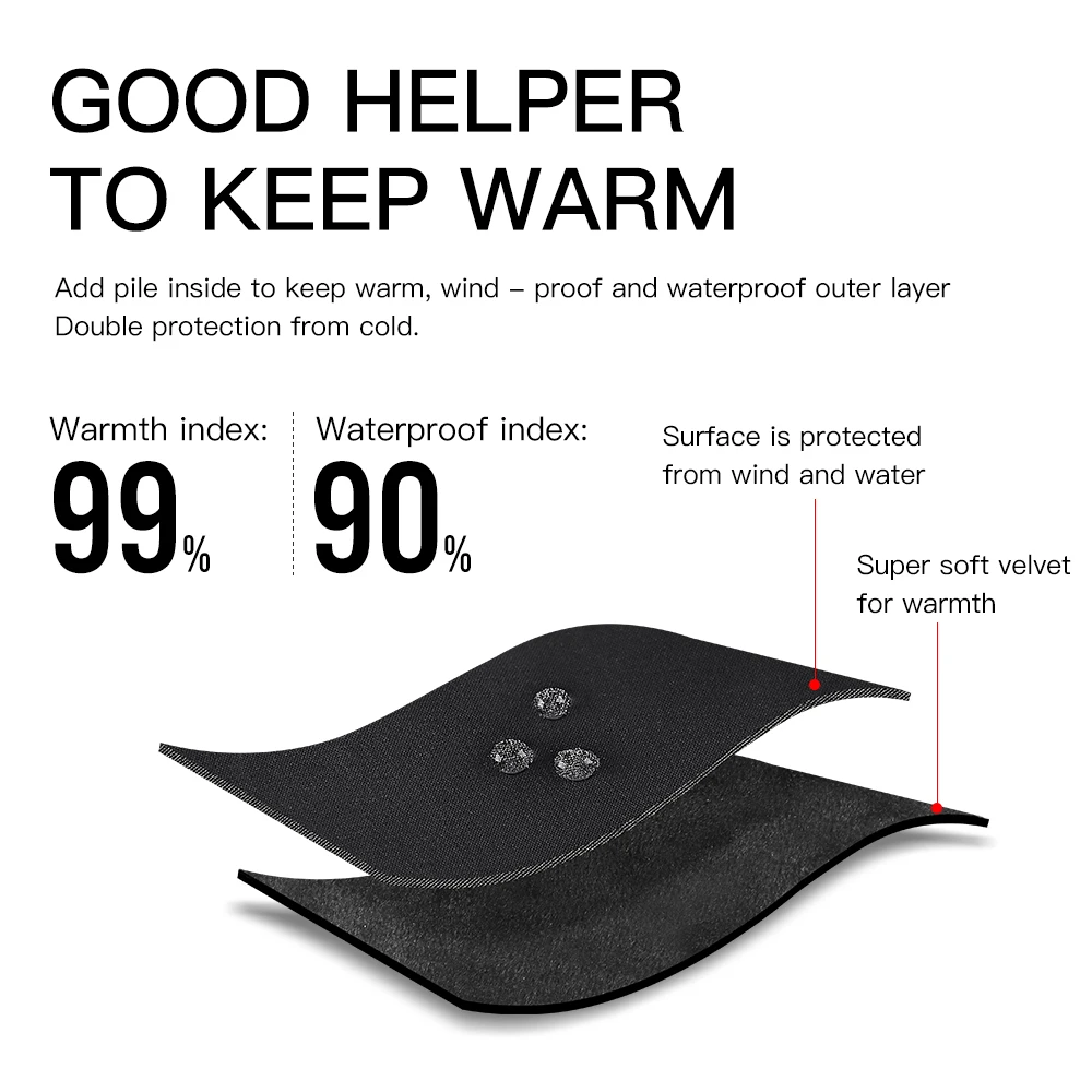 남녀공용 사이클링 자전거 보온 양털, 차가운 바람, 방수 터치 스크린, 따뜻한 야외 달리기, 겨울 장갑