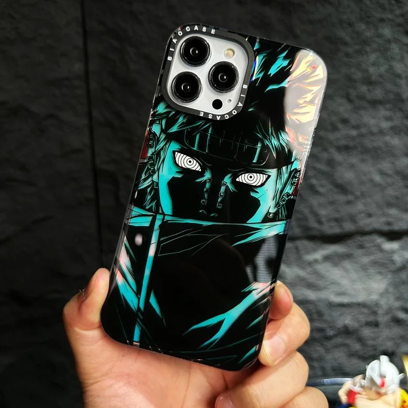 휴대폰 케이스, 레이저 그라디언트 색상, 나루토, 카메룬, 아이폰용, 아이폰 14, 13, 12 프로 맥스용, 후면 커버