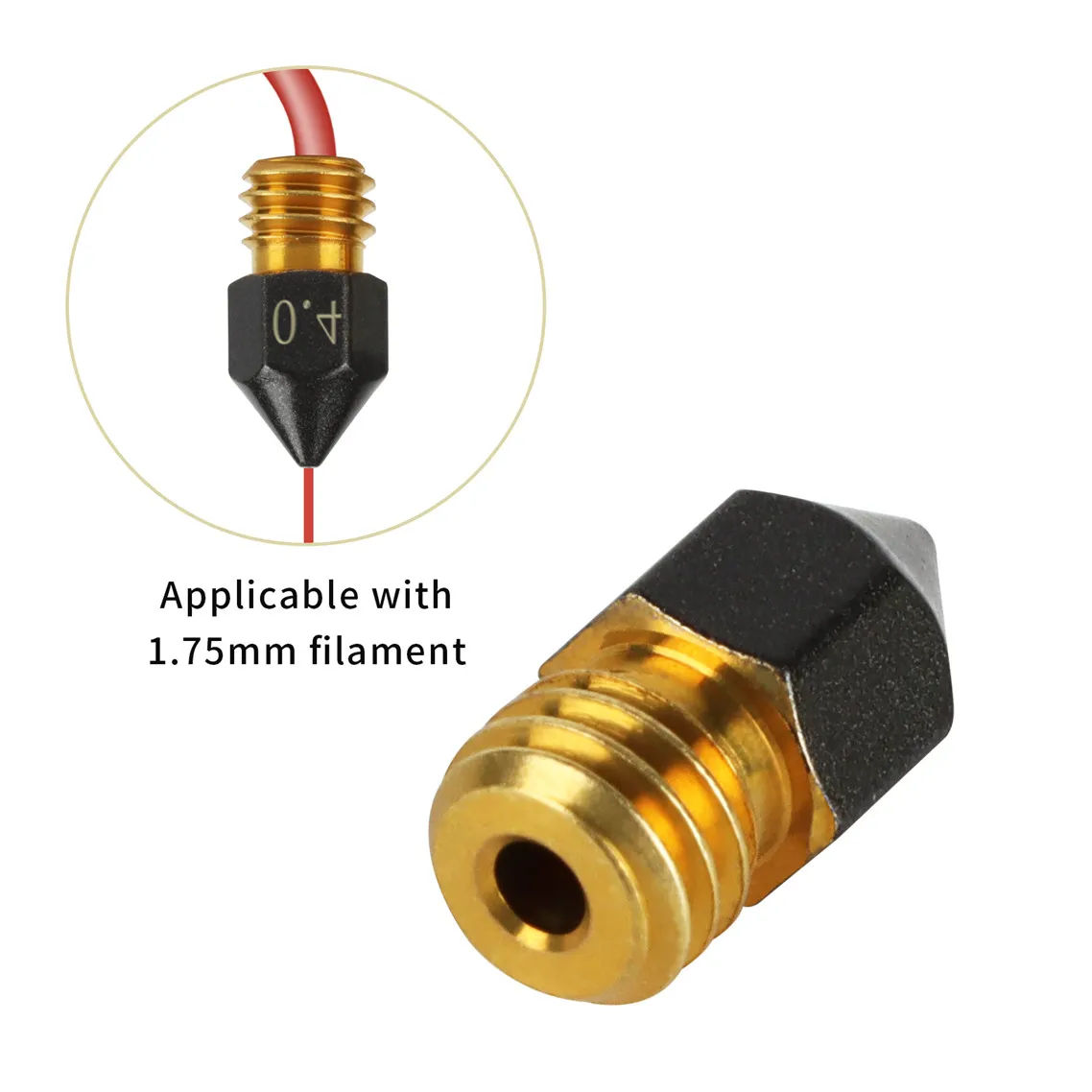 CR10 CR10S Ender-3 3D 프린터 노즐 1.75mm 필라멘트용 MK8 PTFE 코팅 노즐, M6 스레드, 0.2 0.3 0.4 0.5 0.6 0.8 1.0mm