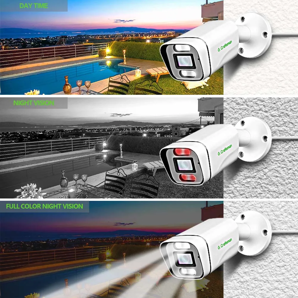 XXMEye 6MP SONY 보안 POE IP 카메라 인체 감지 H.265 옥외 비디오 감시 AI 카메라 ONVIF 시스템 GCraftsman