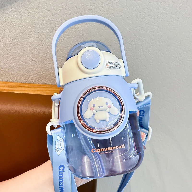 산리오 시나모롤 휴대용 빨대 물컵, 쿠로미 병, 야외 스포츠 피트니스용 대용량, 귀여운 820ml, 여름 신상