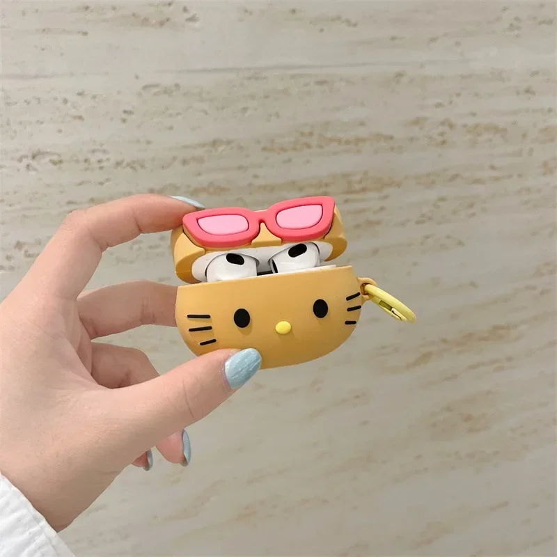 산리오 헬로 키티 이어폰 케이스, 애플 블루투스 이어폰 충전 케이스, 실리콘 PC 케이스, 에어팟 1, 2/3 프로, 2 용 액세서리