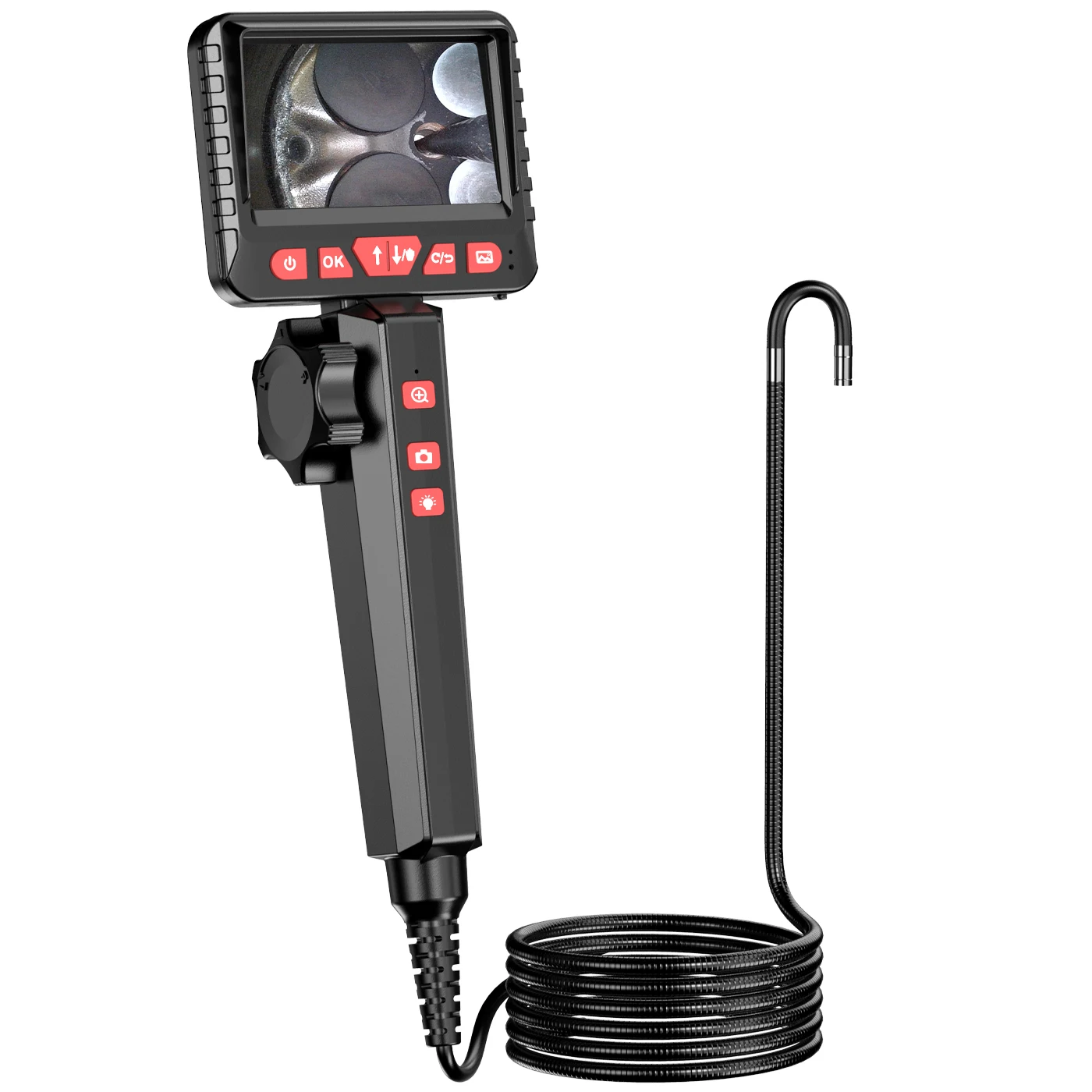 1080P 자동차 수리 보스코프 내시경 카메라, 6MM/8.5MM 180 도 스티어링 검사 카메라, 8 LED 휴대용 가방 포함, IP67