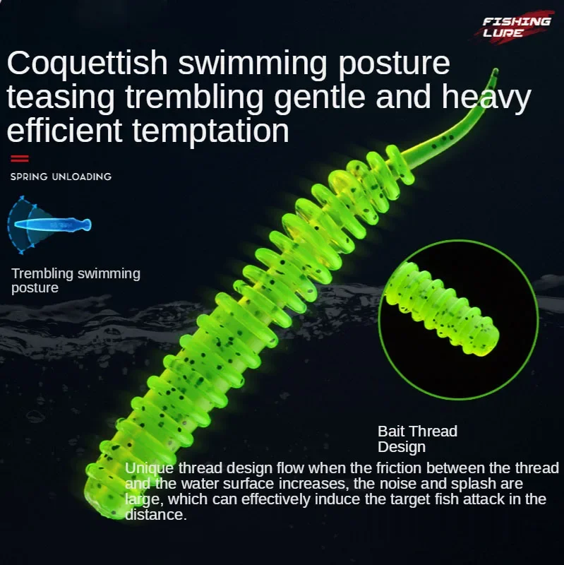 웜 소프트 낚시 미끼 지그 워블러, 새우 냄새 첨가제, 실리콘 인공 미끼, 배스 잉어 페스카 태클, 6cm, 1.3g, 10 개/로트