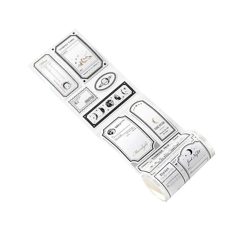 Yoofun 레트로 천연 식물 꽃 티켓 스티커 테이프, 빈티지 스크랩북 장식, 마스킹 테이프 스티커, 7.5x200cm