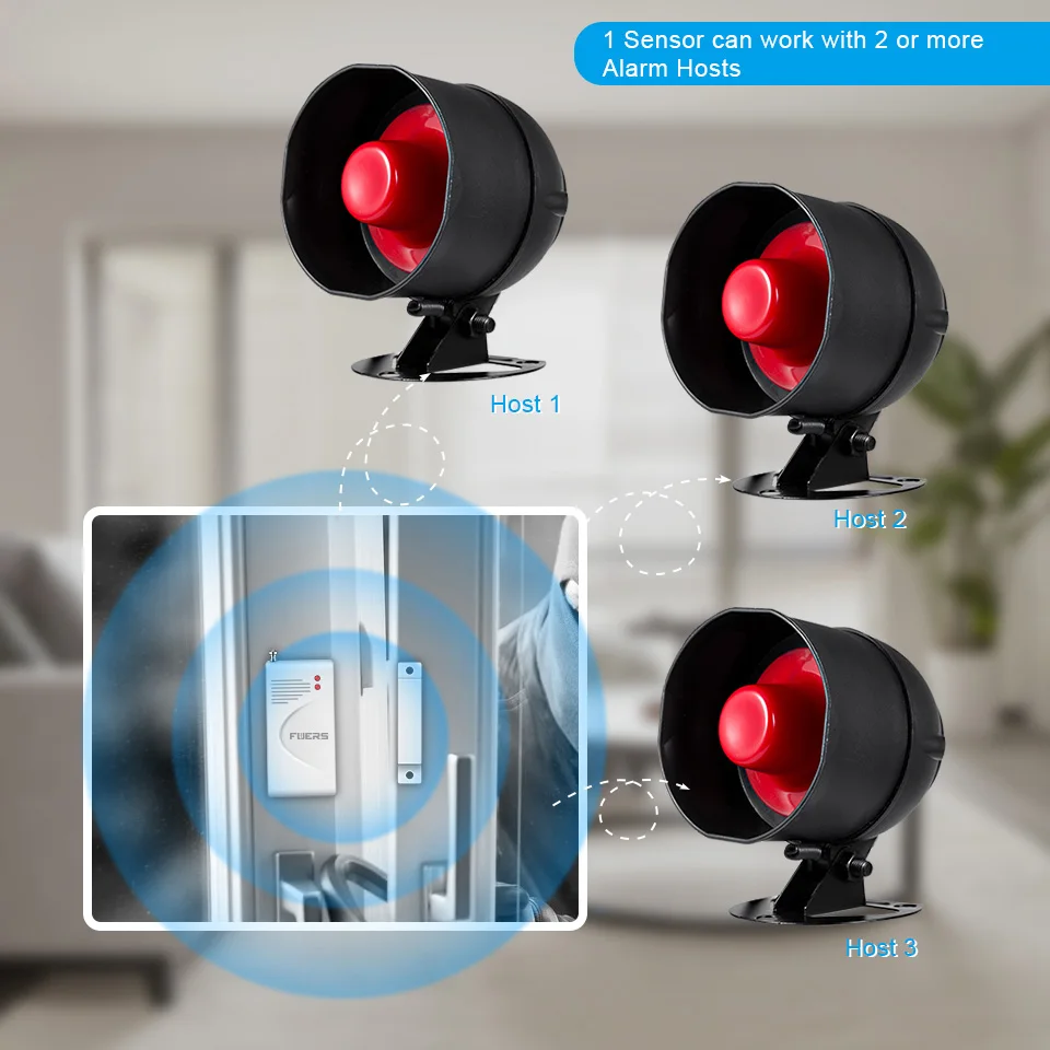 Fuers-와이파이 Tuya 스마트 경보 시스템, 사이렌 스피커, 큰 소리, 홈 경보 시스템, 무선 감지기, 보안 보호 시스템