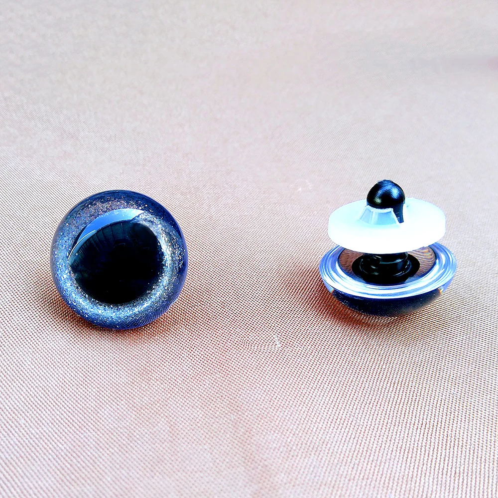 크로셰 장난감에 대 한 블루 브라운 3D 반짝이 안전 눈 20 개, Amigurumi 혼합 크기 색상 장난감 인형 마킹 10/12/14/16/18/20/22/24mm