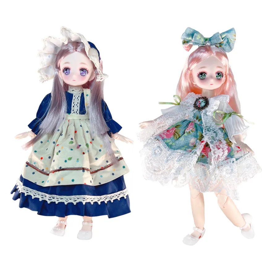 여아용 예쁜 애니메이션 1/6 Bjd 바이트 인형, 6-10 세, 볼 관절 코믹한 얼굴 인형, 30cm, 드레스 옷 포함 title=여아용 예쁜 애니메이션 1/6 Bjd 바이트 인형, 6-10 세, 볼 관절 코믹한 얼굴 인형, 30cm, 드레스 옷 포함 