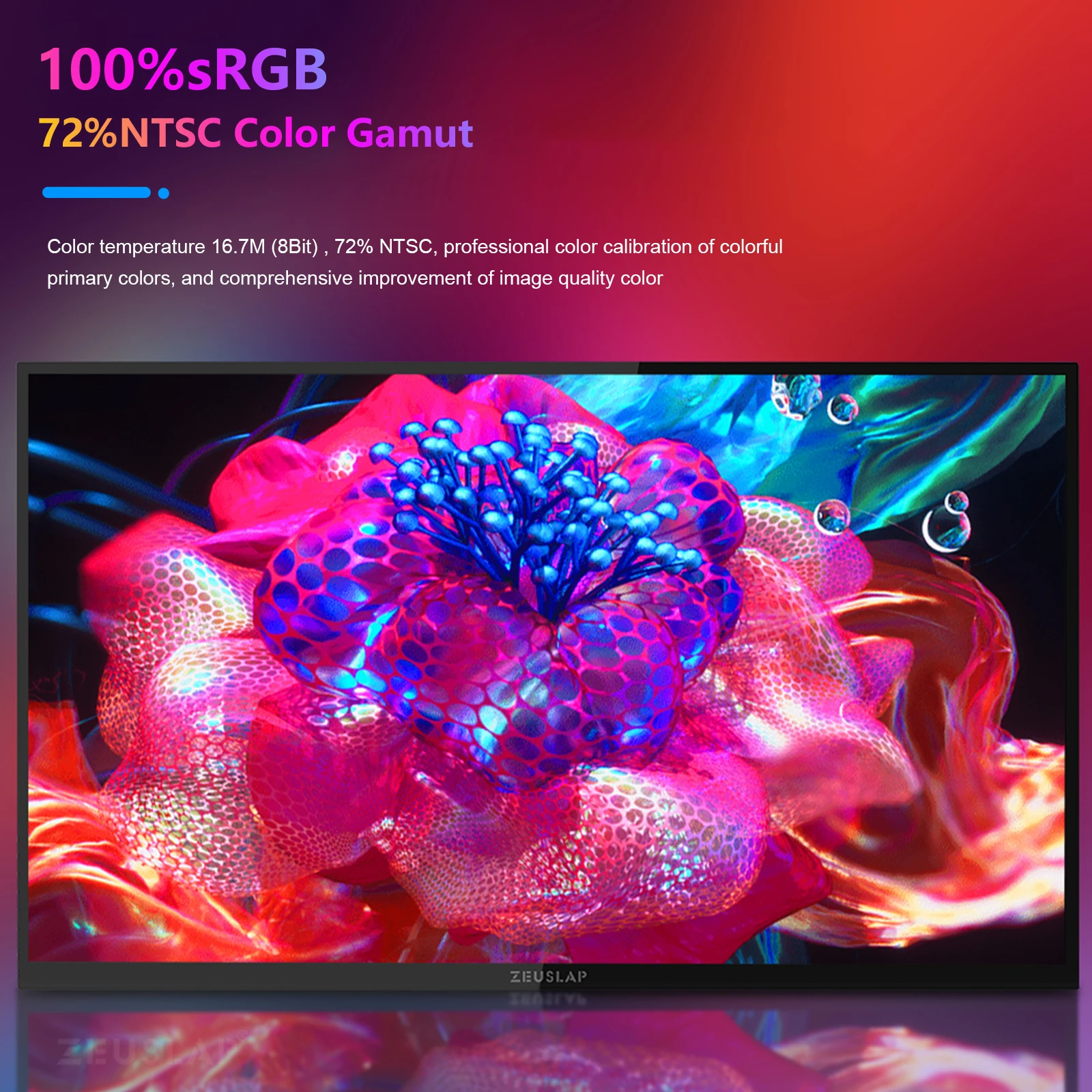 ZEUSLAP 스마트 휴대용 모니터, 미니 PC 노트북 휴대폰 Xbox PS4 PS5 스위치용, 구글 TV 터치 스크린 디스플레이, Z18TV PRO, 18.5 인치