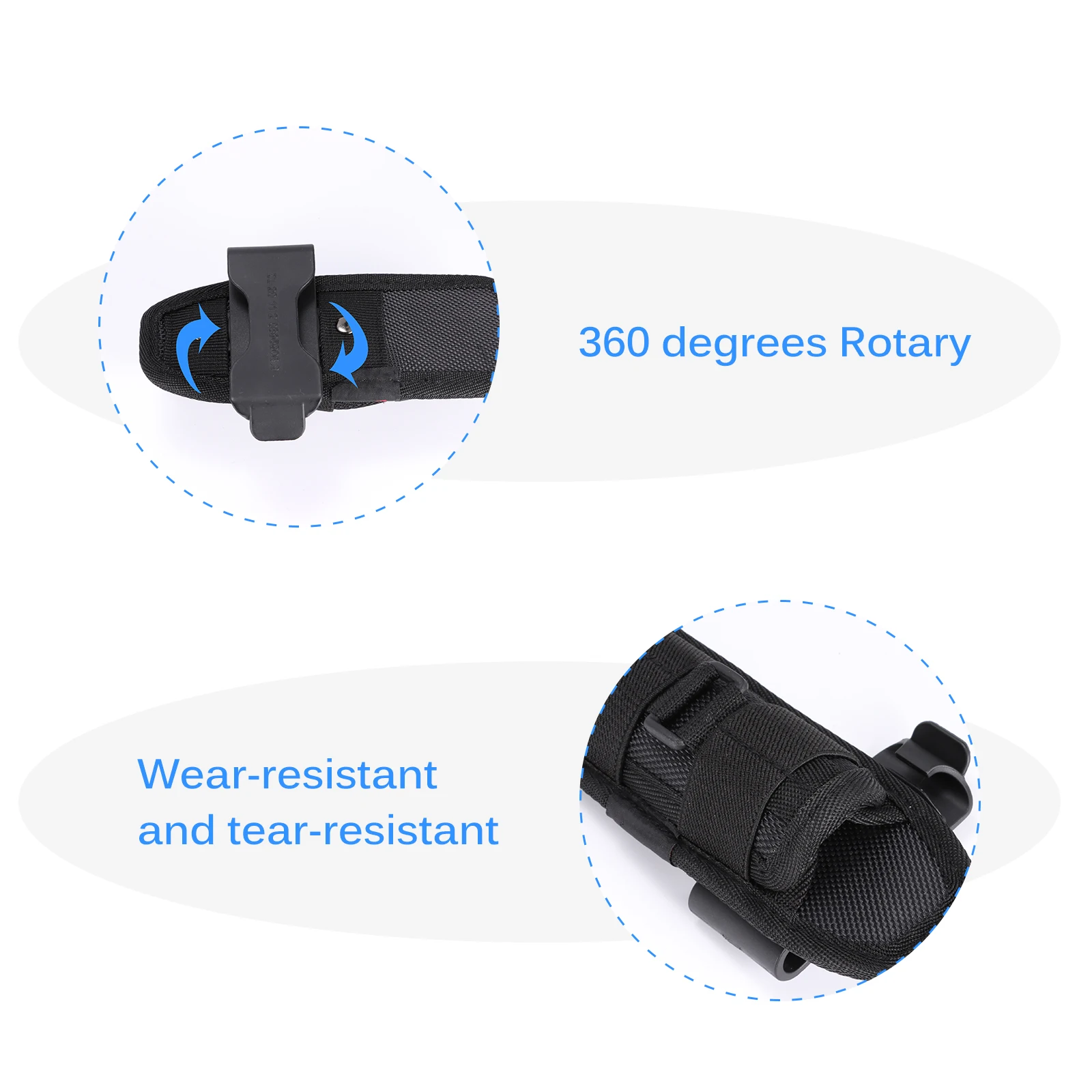 전술 손전등 파우치, 360 도 홀스터 로터리 토치 케이스, 벨트 토치 백, 내구성 사냥 조명 액세서리 서바이벌 키트
