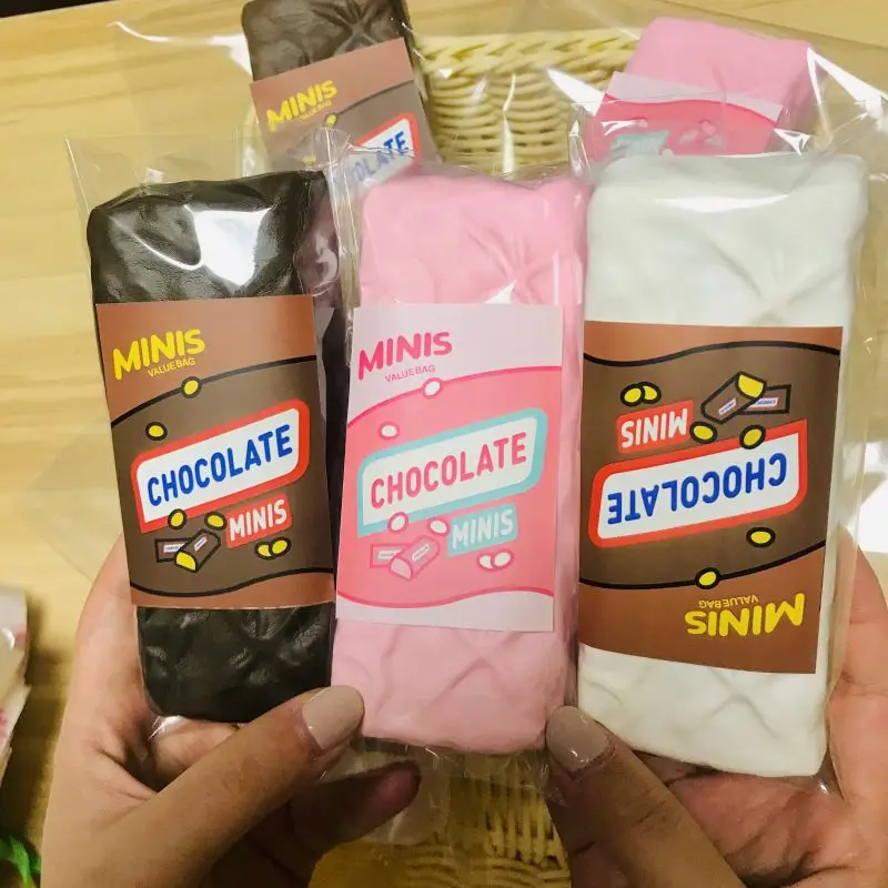 초콜릿 바 슬로우 리바운드 감압 벤트 장난감, 미니 스퀴시 슬로우 라이징, 3 가지 색상 옵션