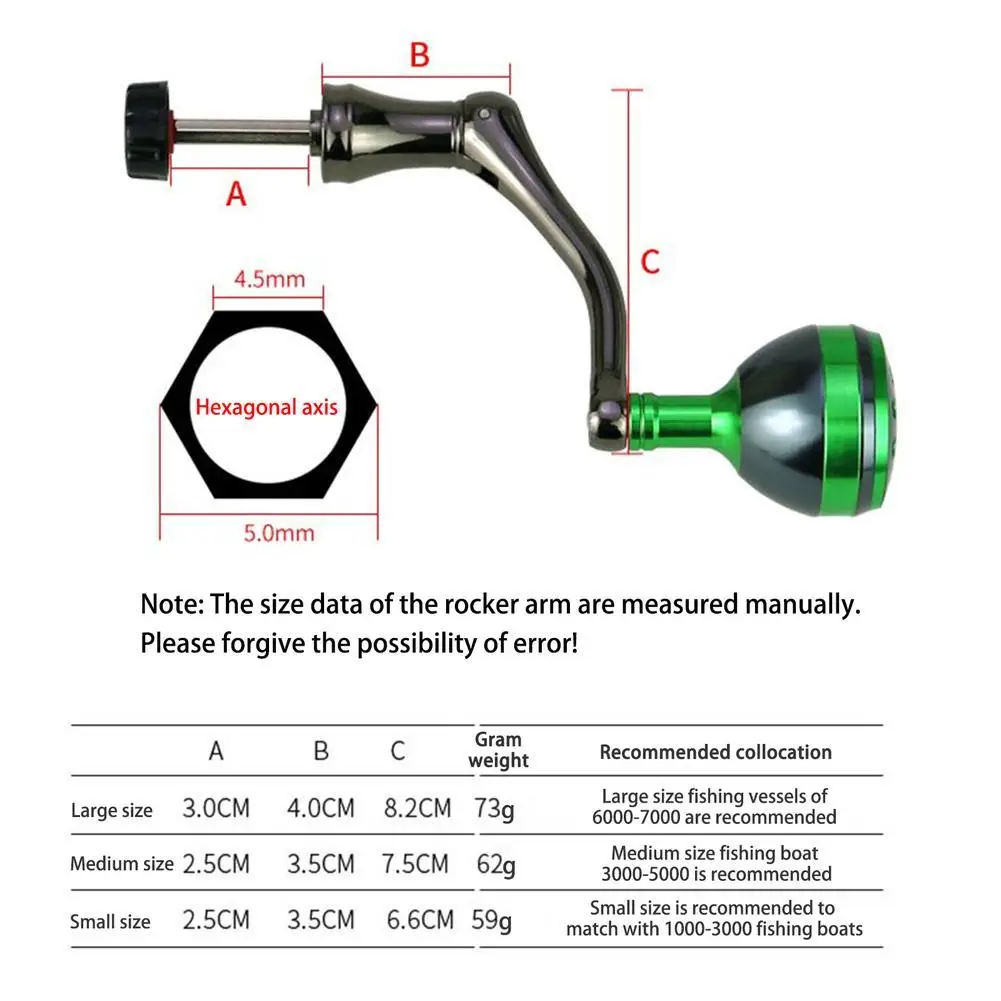 YOUZI 경량 금속 낚시 릴 핸들 그립, 멀티 컬러 인체 공학적 디자인, 낚시 릴 로커 암 액세서리 도매