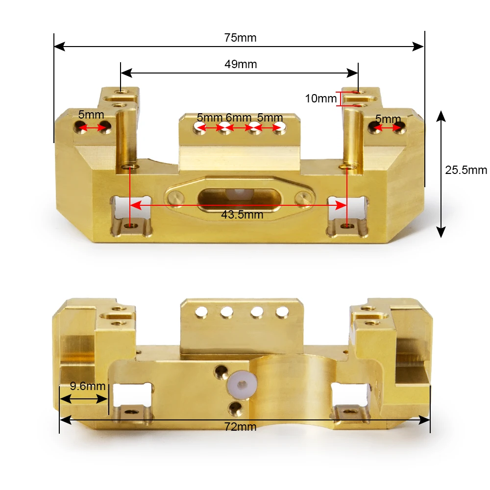 AXSPEED 금속 프론트 범퍼 서보 마운트, TRX-4 TRX4 1/10 RC 크롤러 자동차 업그레이드 부품 액세서리