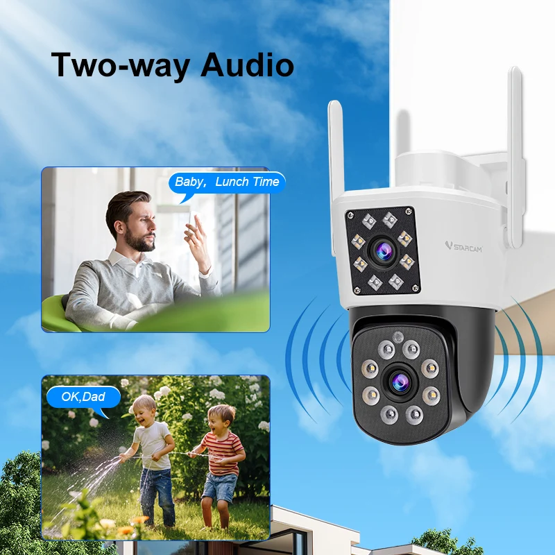 Vstarcam 듀얼 스크린 야외 보안 카메라, 4MP PTZ 와이파이 카메라, 1080P 보안 보호 CCTV 비디오 감시 IP 카메라