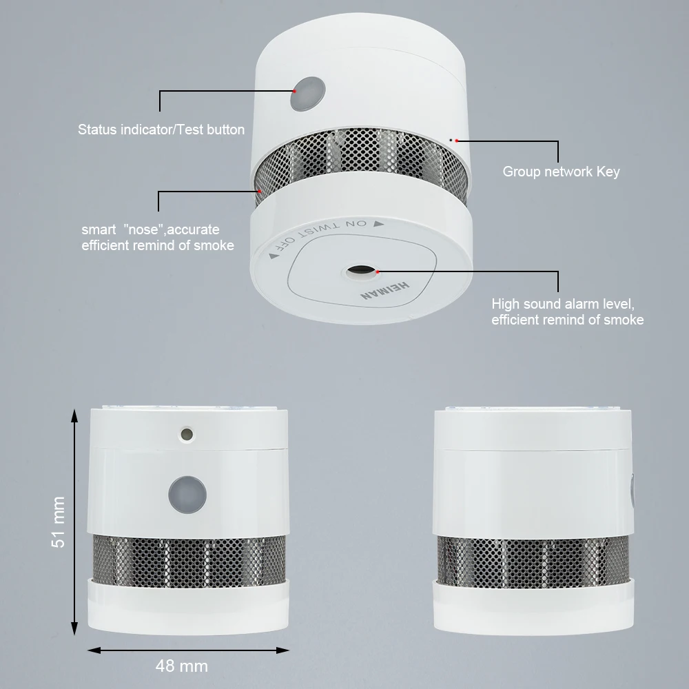 HEIMAN Zigbee 3.0 화재 경보 연기 감지기 스마트 홈 시스템 2.4GHz 고감도 안전 예방 센서 무료 배송