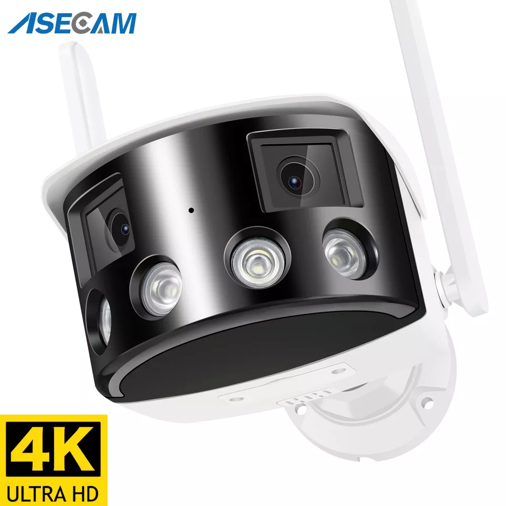 4K 8MP WIFI 듀얼 렌즈 파노라마 CCTV IP 카메라, 180 ° 넓은 시야각 야외 오디오 Onvif 4MP 보안 감시 ICSEE title=4K 8MP WIFI 듀얼 렌즈 파노라마 CCTV IP 카메라, 180 ° 넓은 시야각 야외 오디오 Onvif 4MP 보안 감시 ICSEE 