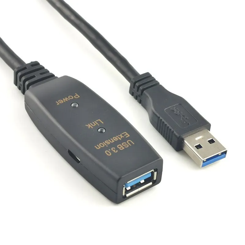 액티브 USB 3.0 연장 케이블 5M 10M 앰프 포함, USB 3.0 유형 A 수-암 USB 3.0 익스텐더 리피터 케이블 코드