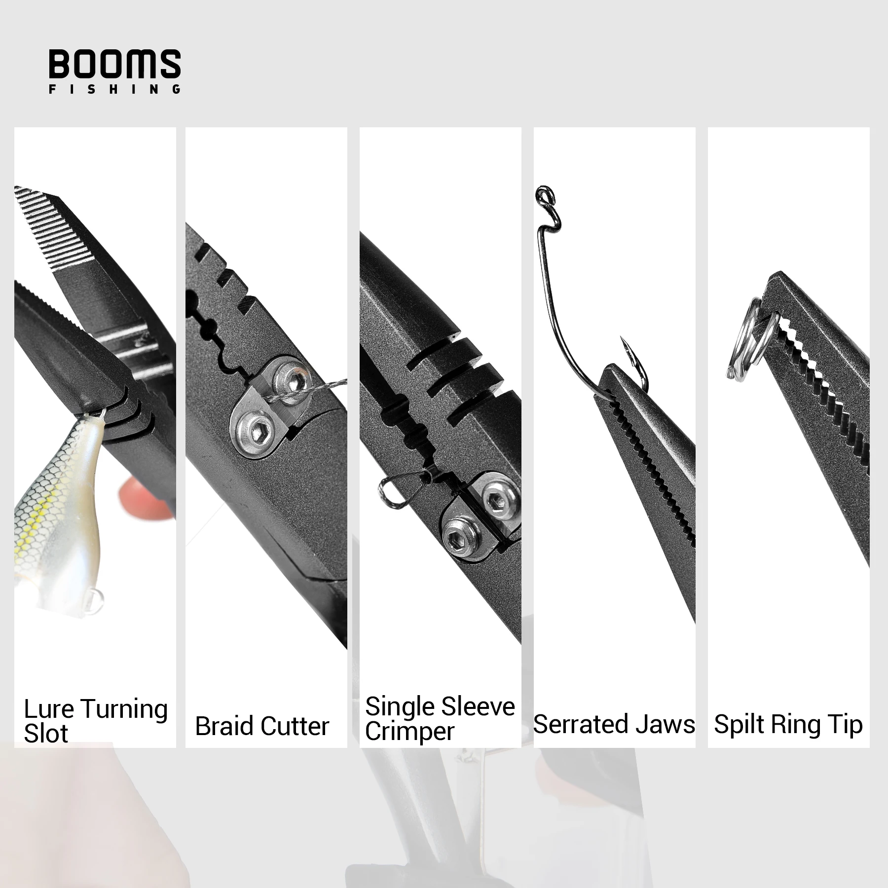 Booms Fishing-낚시 플라이어 F03, 23cm 긴 노즈 후크 리무버 도구, 스테인레스 스틸 라인 커터 가위