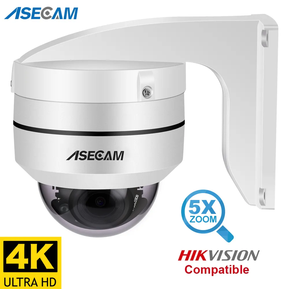 Hikvision 호환 IP 카메라, 야외 돔 Onvif PoE 5X 광학 줌 CCTV 오디오, AI 자동 추적 감시 카메라, 8MP 4K PTZ title=Hikvision 호환 IP 카메라, 야외 돔 Onvif PoE 5X 광학 줌 CCTV 오디오, AI 자동 추적 감시 카메라, 8MP 4K PTZ 