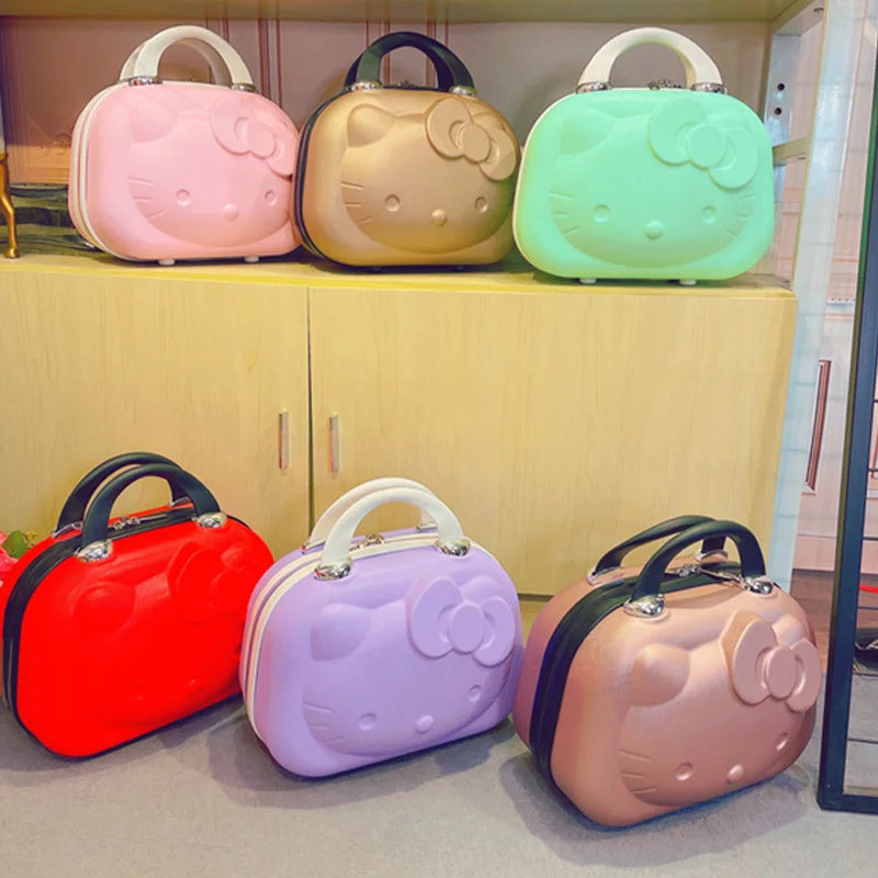 헬로 키티 애니메이션 산리오 화장품 케이스, 귀여운 소녀 뷰티 메이크업 보관 가방, 여행 수하물 가방, 휴대용 축제 선물