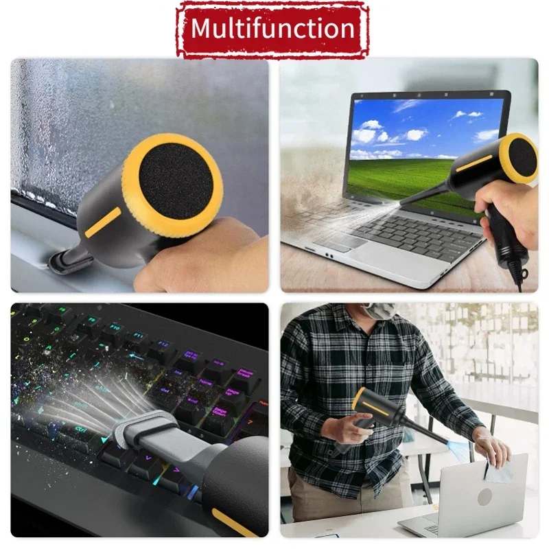 전기 공기 송풍기 먼지 떨이 및 공기 펌프 3-in-1, 캔 공기 압축 공기 캔 컴퓨터 책상 클리너 키보드 클리너 사무실